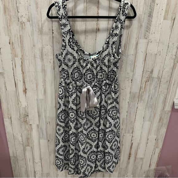 Plenty By Tracy Reese Gray Dress Velvet Accents Bubble Hem Sundress - Picture 1 of 5